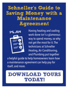 HVAC & plumbing maintenance agreement graphic with a download button