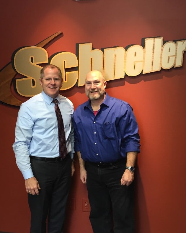 Gene Anderson of Cincinnati Plumbing with Kris Knochelmann of Schneller