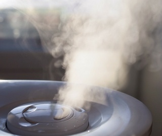 Whole-house humidifier outputting mist
